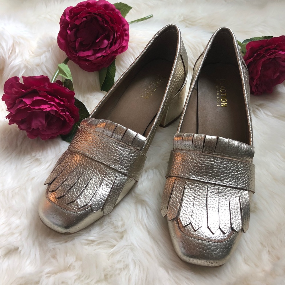 Gold Heeled Loafers
